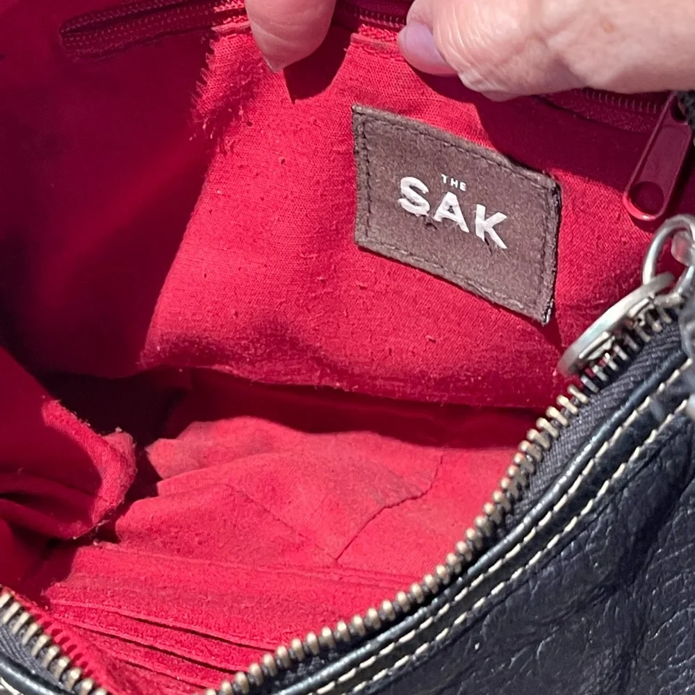 The Sak Black Leather Hobo Shoulder Bag